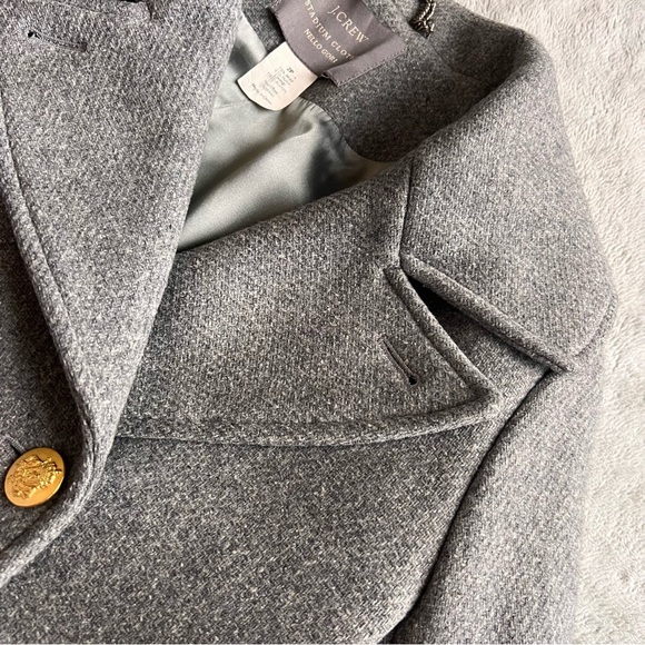 J. Crew Majesty Peacoat Stadium Cloth Nello Gori Wool Double Breasted Coat Gray - Picture 6 of 13